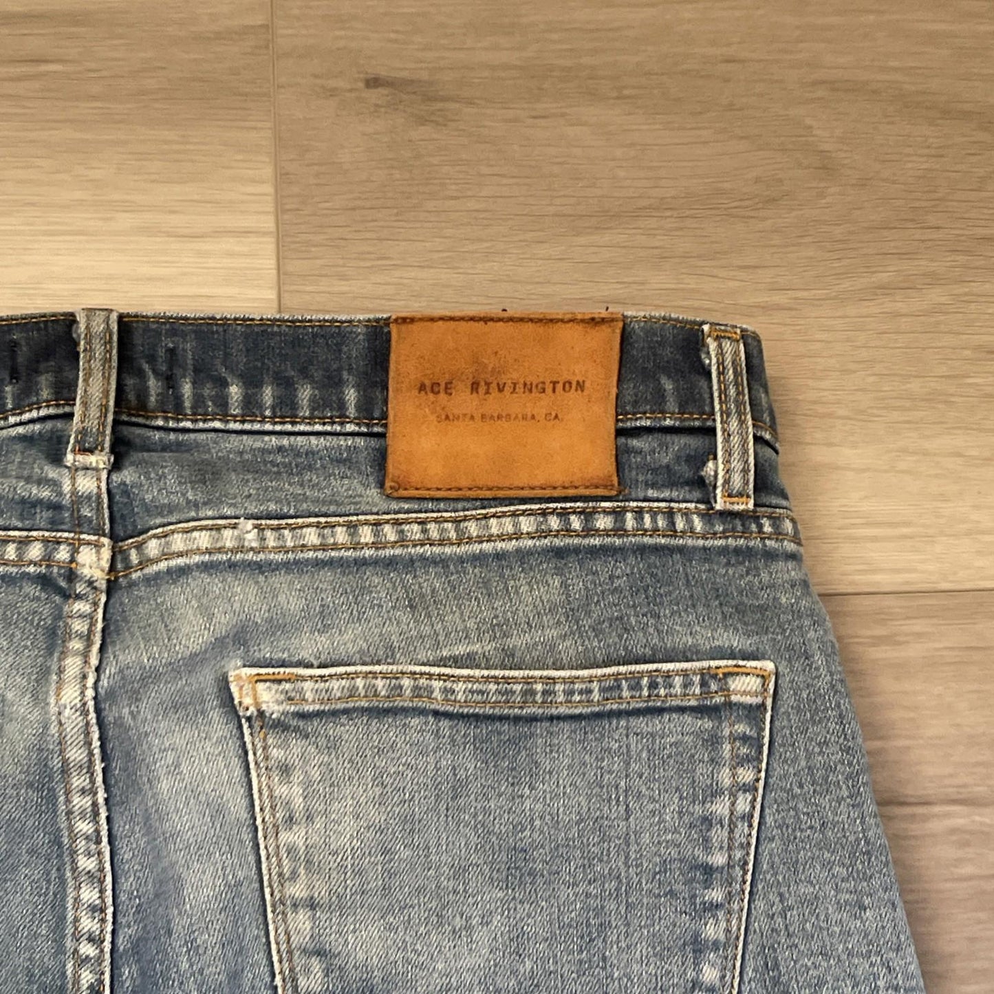 Ace Rivington Mens Candiani Denim Blue Jeans Size 30x34 Athletic Taper