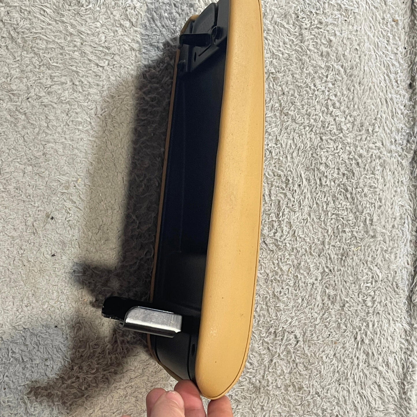 Nissan Sentra 2020 Console Lid Tan Leather Armrest with Black Stitching