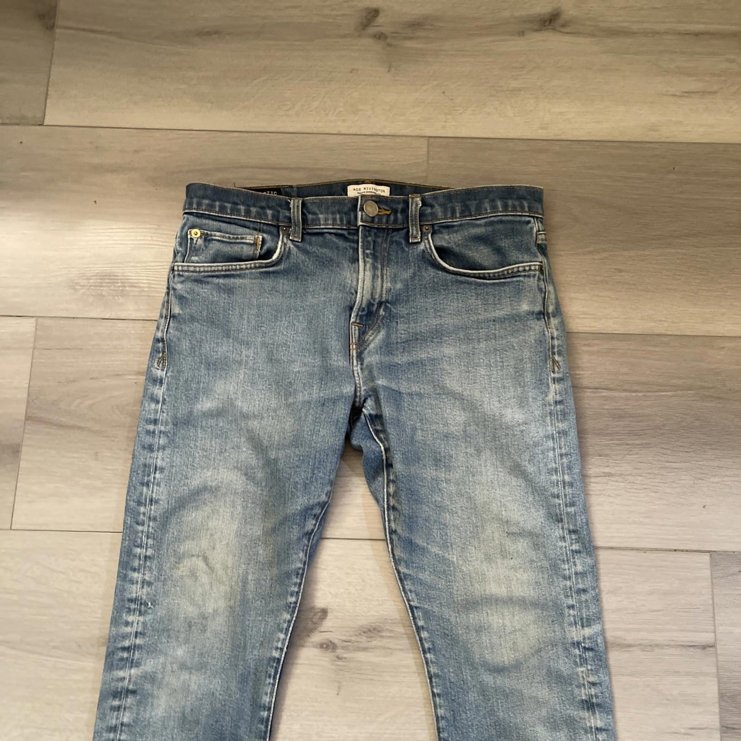 Ace Rivington Mens Candiani Denim Blue Jeans Size 30x34 Athletic Taper